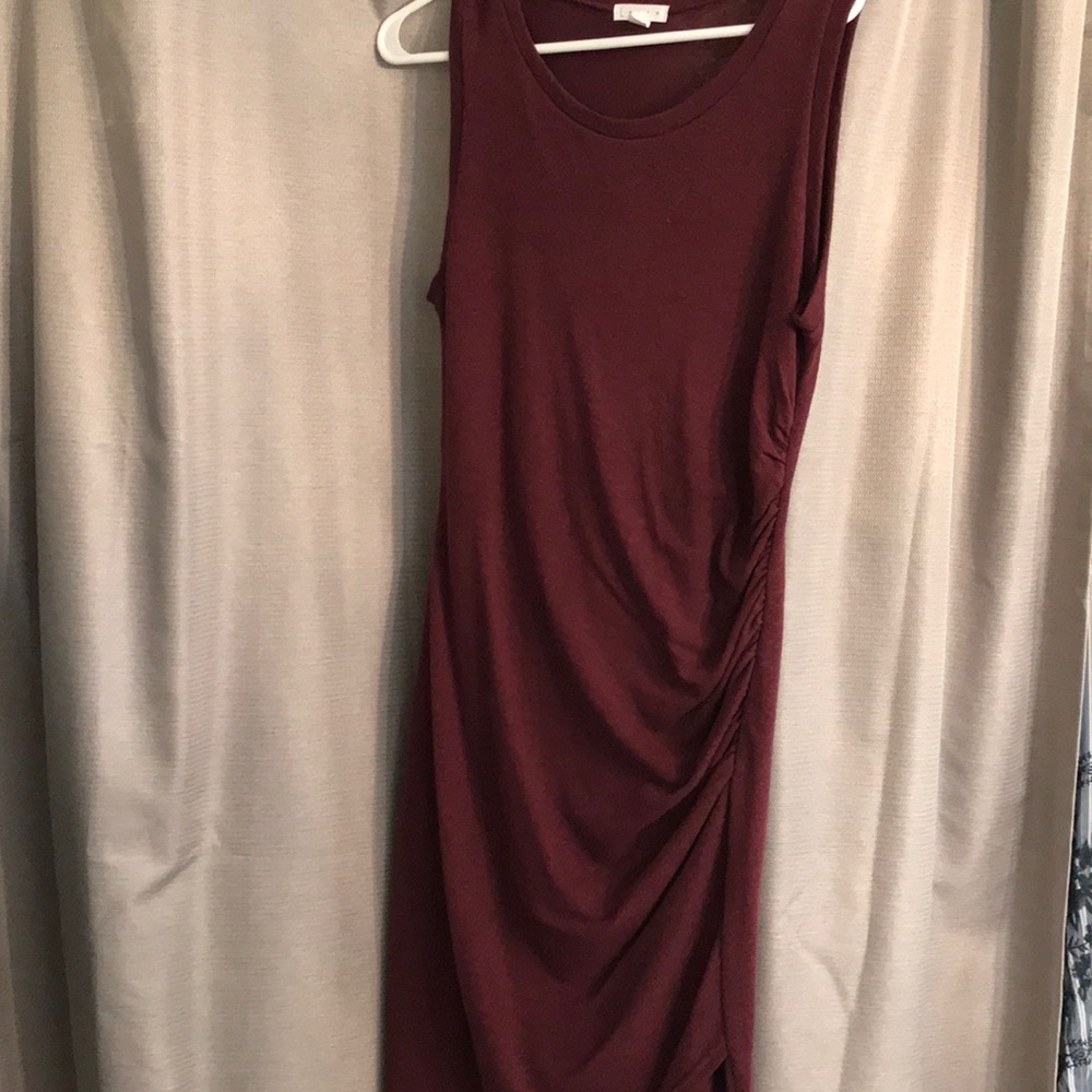 Maroon cotton dress